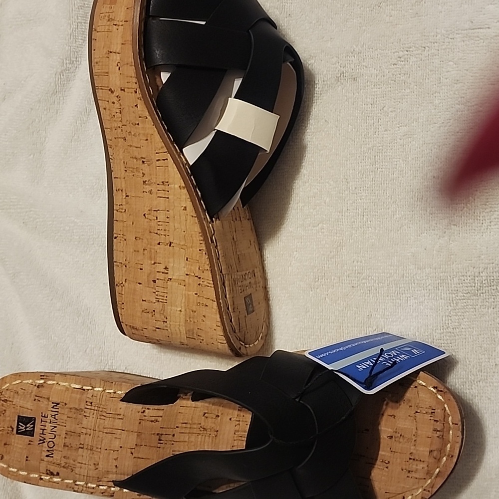 Black platform sandals